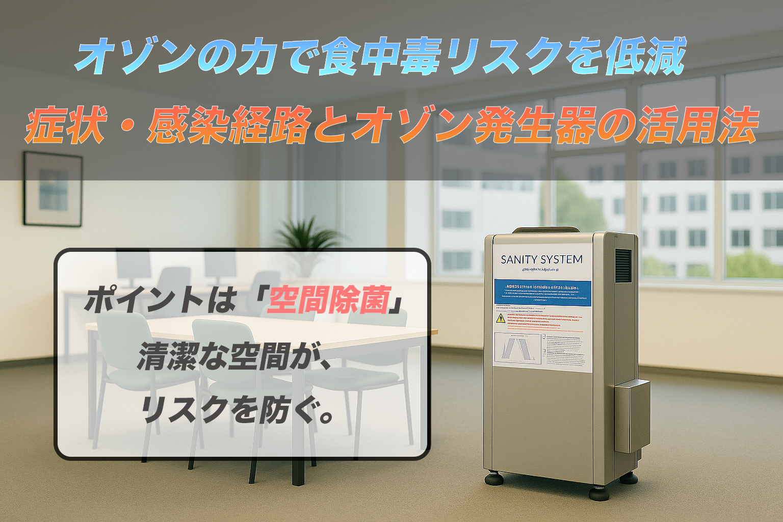 除菌　オゾン発生器　食中毒